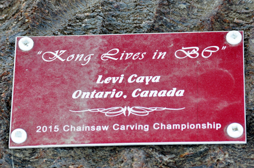 2015 Kong Lives in BC carving sign